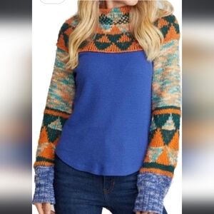 Free People Swit The Small Stuff Mock Neck Top